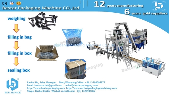 خط التعبئة التلقائي للوزن والملء لصندوق التعبئة للأظافر الألياف 4-10KG
