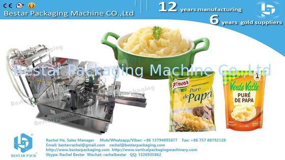 Soup filling packing machine for stand up pouch with nozzle