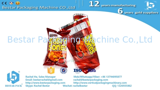 ورق بلاستيكي ملمع من PET / PE لتعبئة وجبات خفيفة مع آلة توزيع Bestar