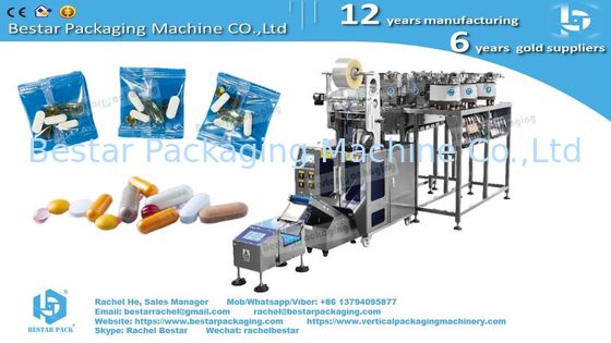 آلة عد وتعبئة مع 3 هزازات لتعبئة أكياس كبسولات الدواء