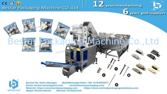 Hardware packing machine bucket conveyor type with enclosure to reduce noise