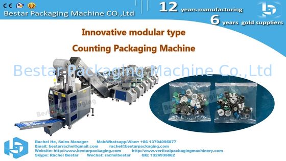 Hardware mixing packaging machine with 6 counting bowls with special coating