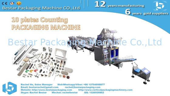 Automatic Counting Packaging Machine with 9 Custom Vibratory Bowls and Bucket Conveyor for Hardware