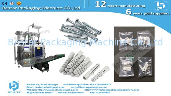 Long screw automatic alignement packaging machine with two counting bowls