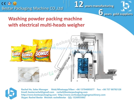 آلة تعبئة مسحوق detergent VFFS 500g كيس كيس مع ثقوب قياسية للاتحاد الأوروبي